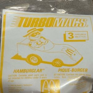 Vintage McDonald's Happy Meal - TurboMacs - Hamburglar  -1988 Sealed